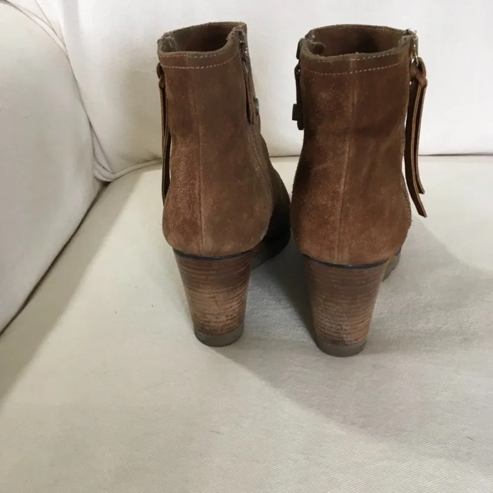 Fabianelli Italian Suede Leather Wedge Ankle Boot
